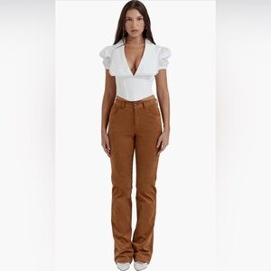 House of CB Apollo Suede Brown Pants